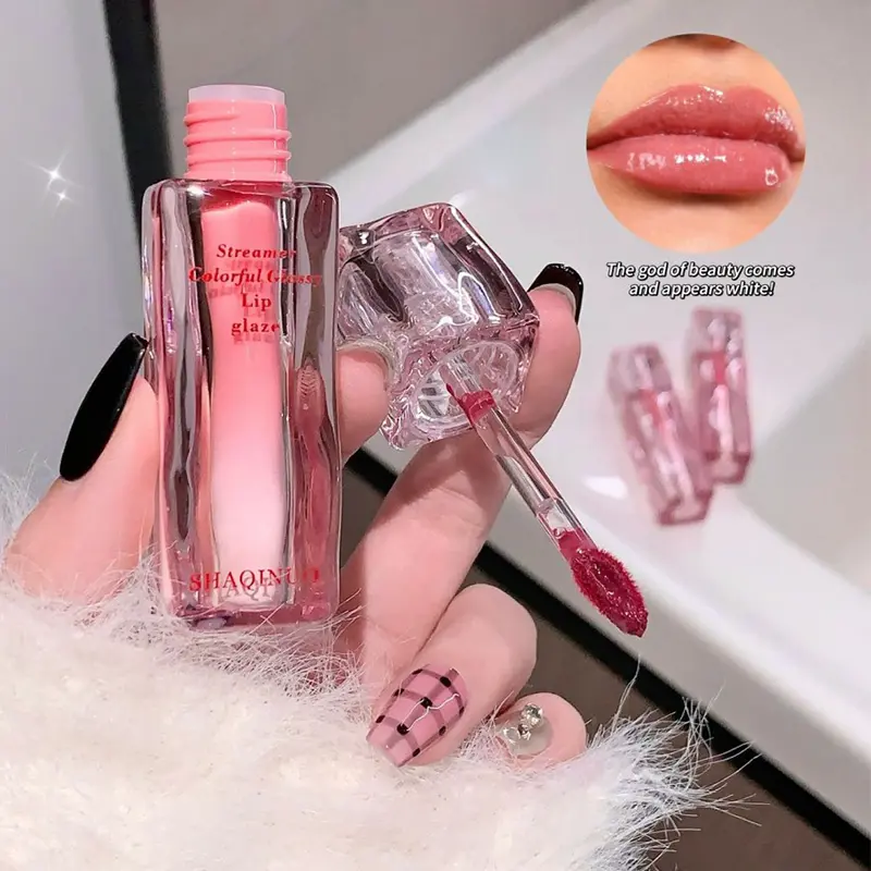 SHAQINUO Shimmering Water-Gloss Lip Gloss: Mirror-Like Shine with a Dewy Glass-Lip Effect - Hydrating Formula for a Youthful