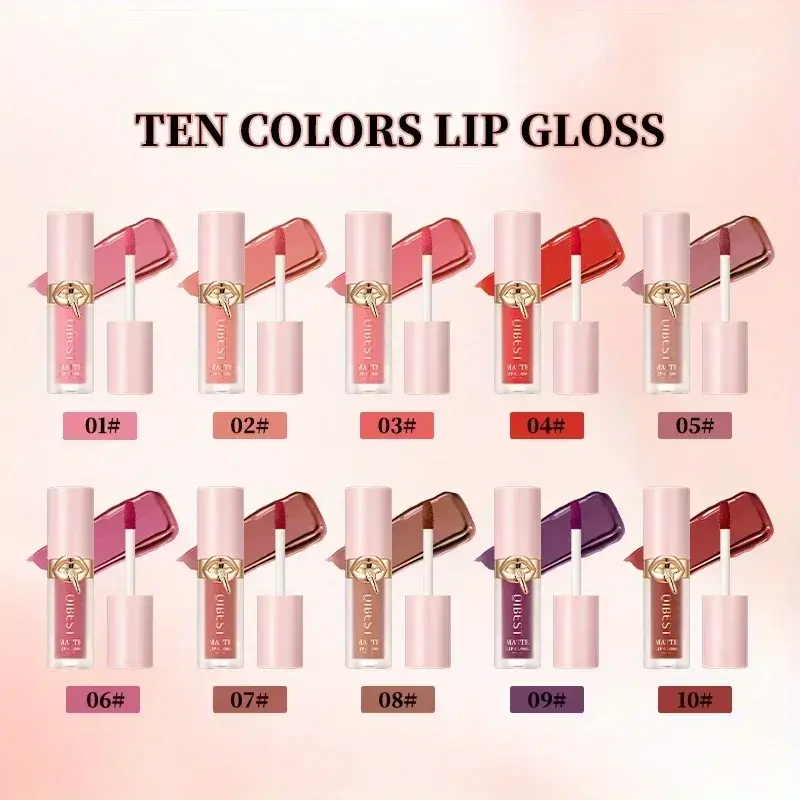Full matte lock color lip gloss, delicate, smooth and long-lasting, waterproof and anti-makeup, non-stick lip gloss