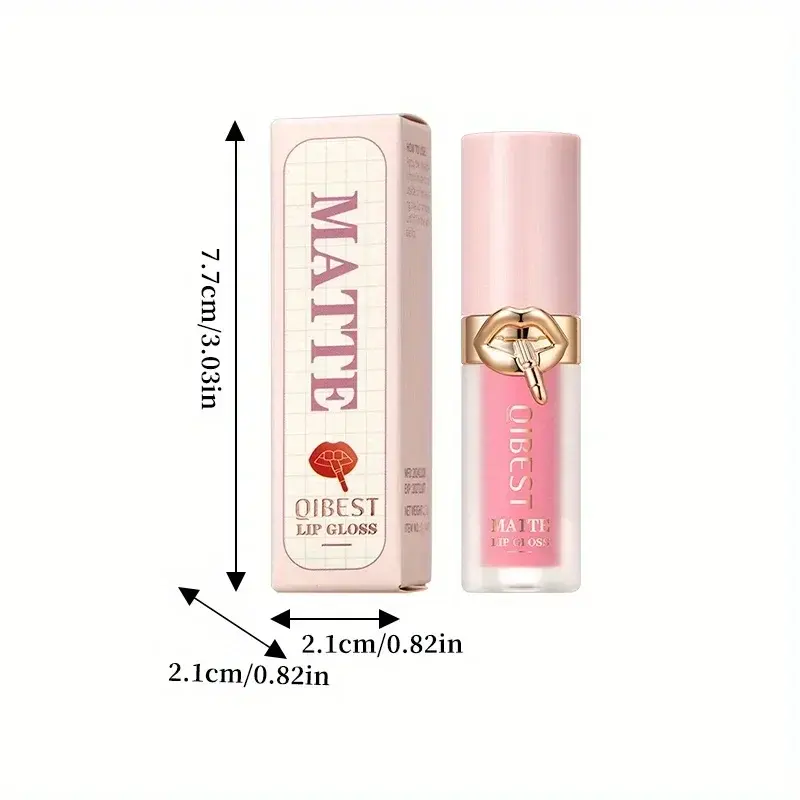 Full matte lock color lip gloss, delicate, smooth and long-lasting, waterproof and anti-makeup, non-stick lip gloss