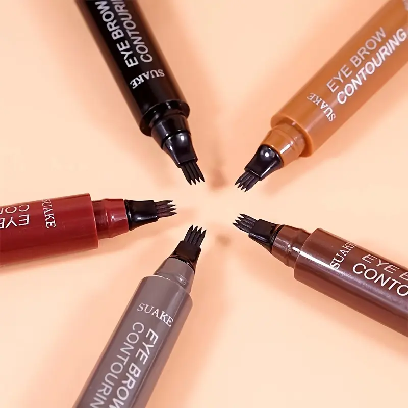 Long-lasting non-smudge liquid eyebrow pencil exquisite eyebrow makeup eyebrow care four-head forked eyebrow pencil gift
