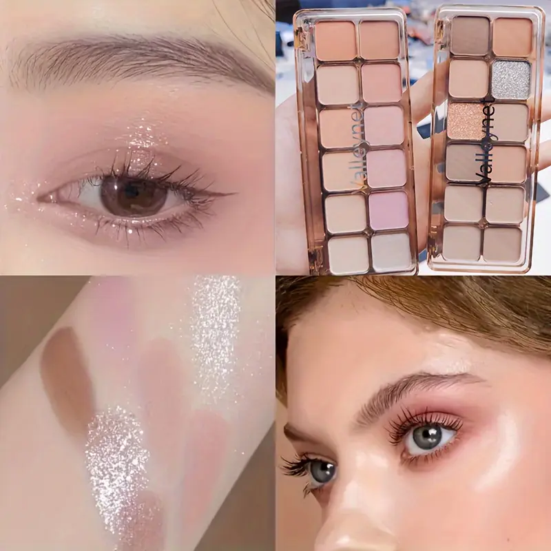 12 Color Eyeshadow Palette Earth Tones Shimmer Matte Waterproof Longlasting Pressed Powder Eye Shadow Palette  Makeup