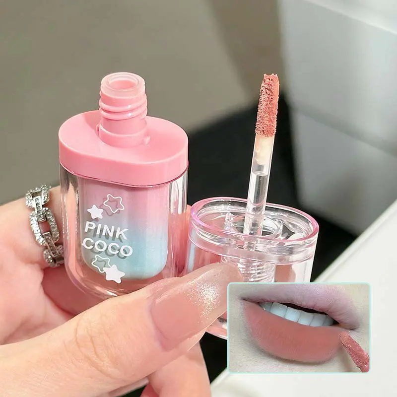 PINKCOCO Lucky Star Matte Lip Tint — Non-Transfer Formula, Skin-Tone Enhancing, Velvet-Matte Finish Lip Mud for a Chic and Lasti