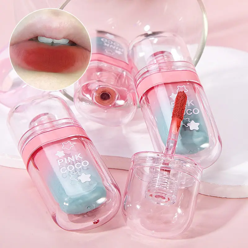 PINKCOCO Lucky Star Matte Lip Tint — Non-Transfer Formula, Skin-Tone Enhancing, Velvet-Matte Finish Lip Mud for a Chic and Lasti