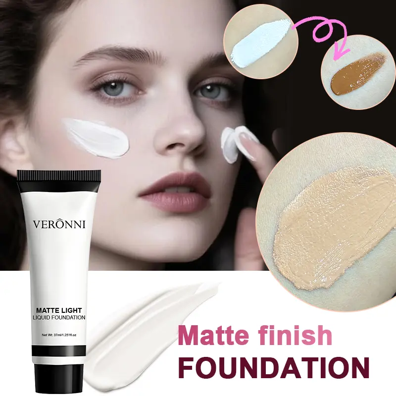 1/2pcs Mixable Pure White Foundation Adjuster Liquid,Foundation Lighten & Brighten Adjuster White Matte Makeup For All Skin Type