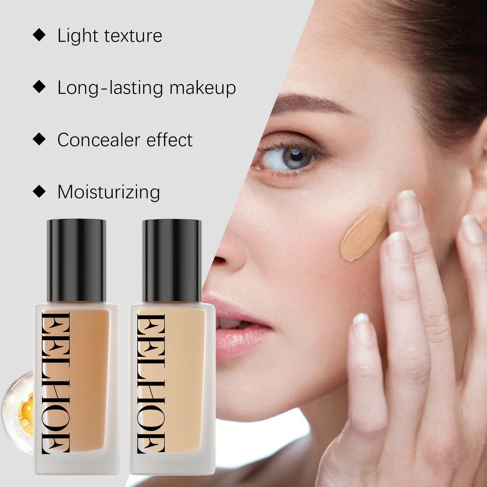 Eelhoe Matte Liquid Foundation Series Long Lasting Waterproof Not Easy to Remove Full Cover No Transfer Makeup Base Concealers