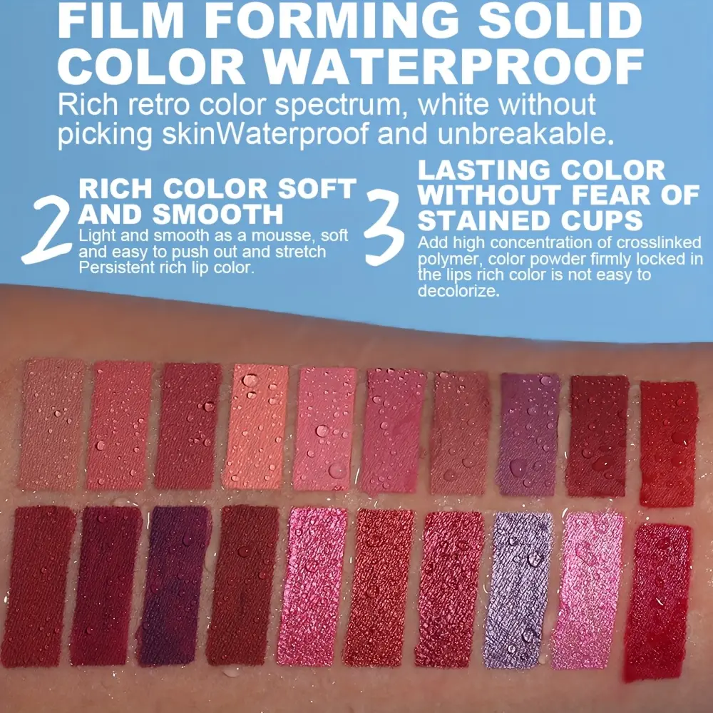 1 Pcs Matte Lip Gloss Waterproof Selection Spiral Glossy Lipstick Long-lasting Non-stick Cup Non-fading Exquisite Gift