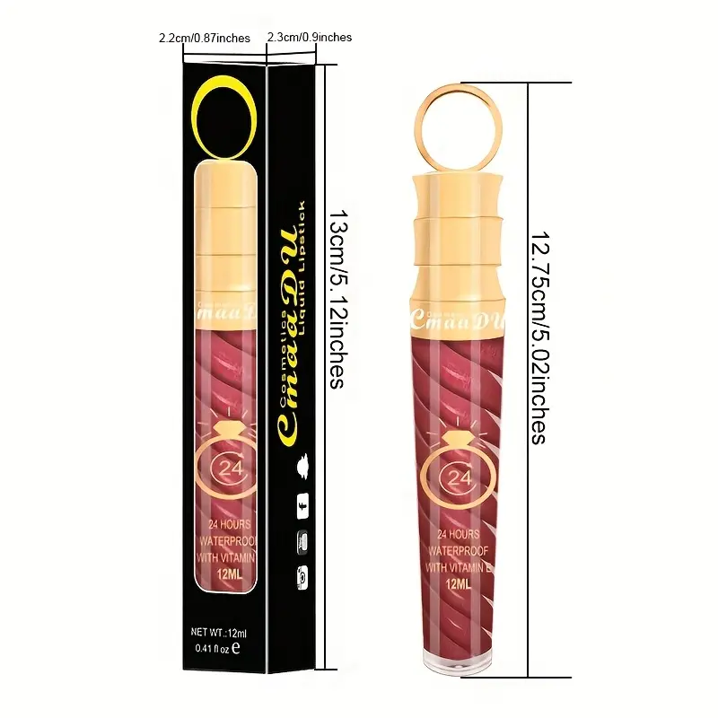 1 Pcs Matte Lip Gloss Waterproof Selection Spiral Glossy Lipstick Long-lasting Non-stick Cup Non-fading Exquisite Gift