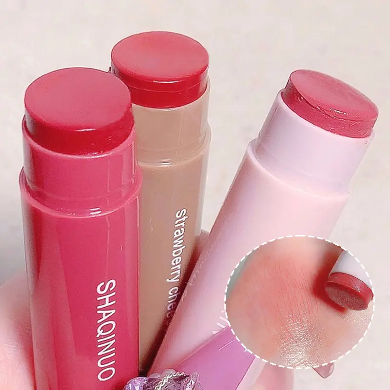 SHAQINUO Colorful Moisturizing lipstick Moisturizing and Weakening Lip Lines Lip Priming lipstick Three piece Package