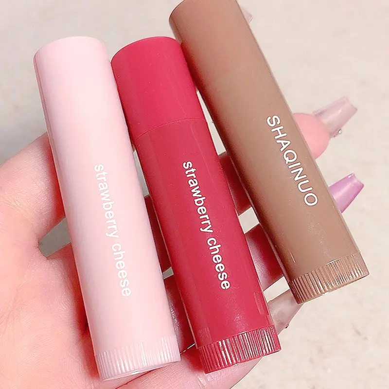 SHAQINUO Colorful Moisturizing lipstick Moisturizing and Weakening Lip Lines Lip Priming lipstick Three piece Package