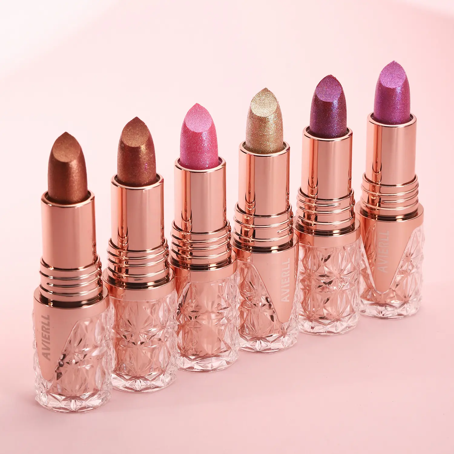 6 Colors 3 in 1 Pearlescent Sparkling Lipstick Matte Glitter Waterproof Long Lasting Pearl Shine Lip Gloss Shimmer Sexy Makeup