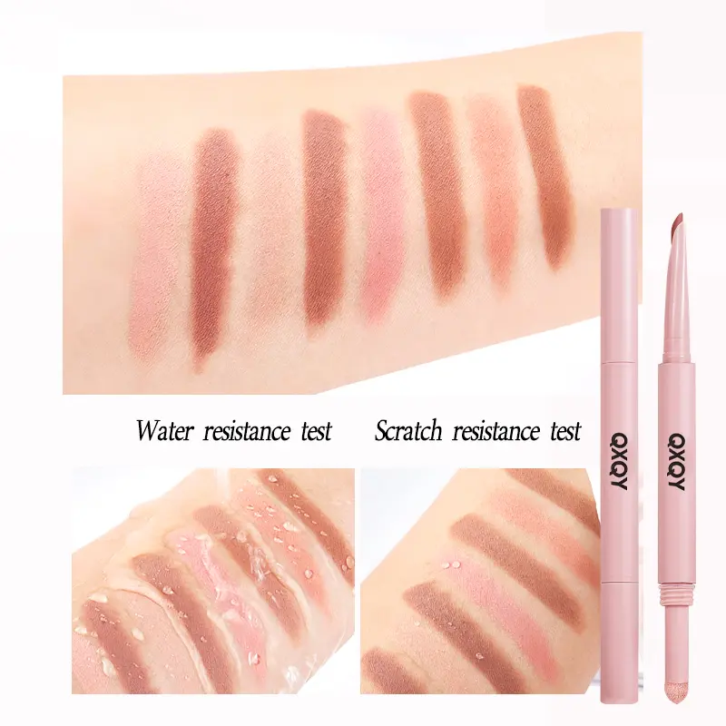 QXQY Bevel Double-Head Eye Silkworm Pen, Waterproof Non-Smudged Highlight Brightening & long-lasting Makeup Eyebrow Eyeliner