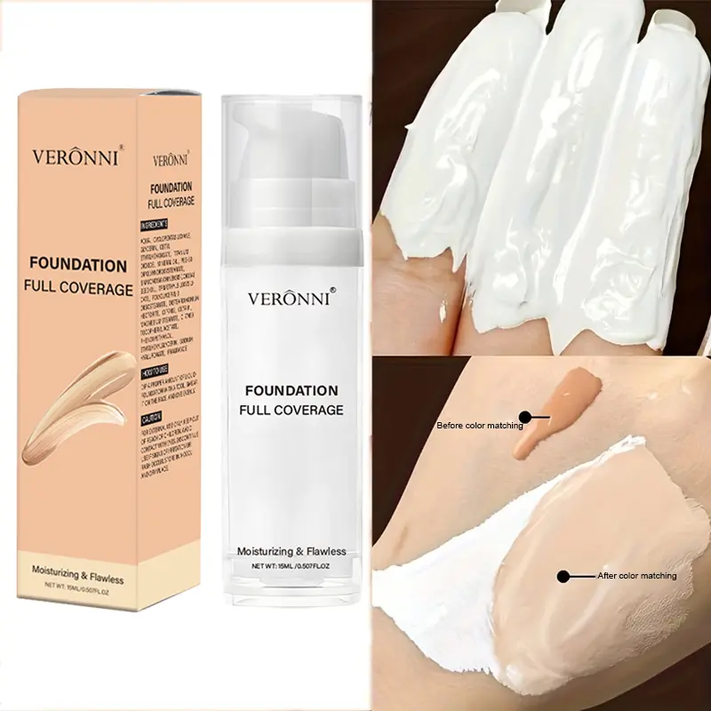 White Liquid Foundation Blending Pure-15ml Silky Creamy Matte Long-Wearing Transfer-Resistant for Stage Cosplay Halloween Makeup