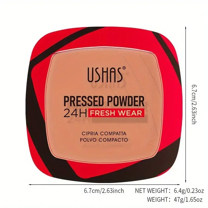 USHAS Makeup Powder Compact Setting Concealing Long-Lasting Waterproof Moisturizing Non-Caking
