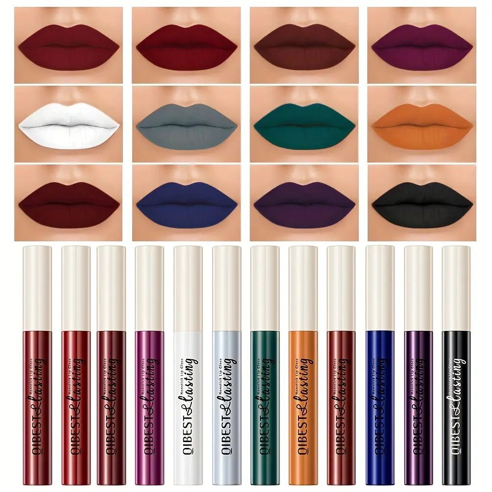 24 Colors Matte Lip Gloss, Long-Lasting, Smudge-Proof, Non-Sticky Lip Stain Valentine's Day Gifts, Ideal For Mardi Gras