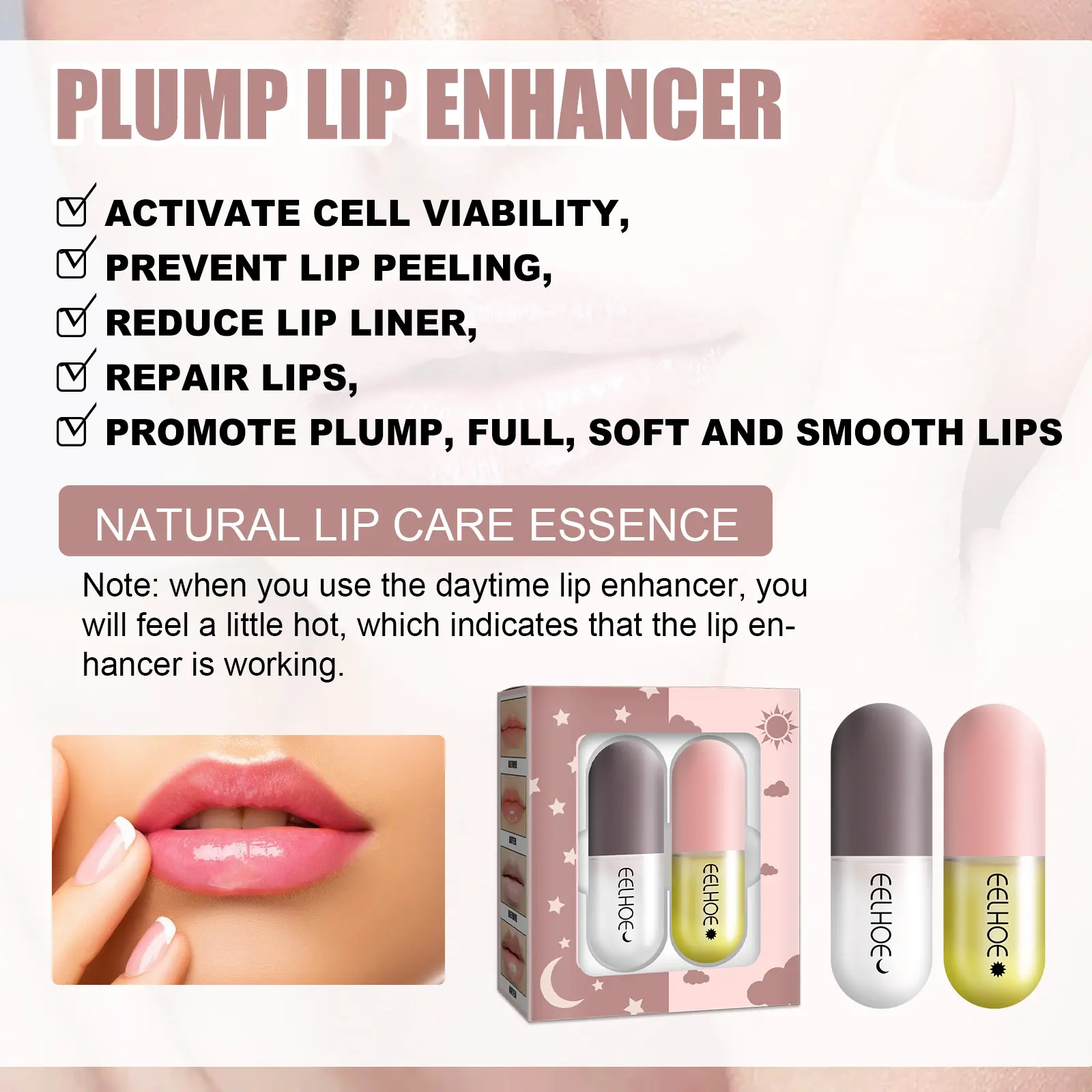 EELHOE Lip Balm Moisturizing Anti Cracking Lip Hydrating Long Lasting Anti-drying Repair Lip Lines Increase Elasticity Lipstick