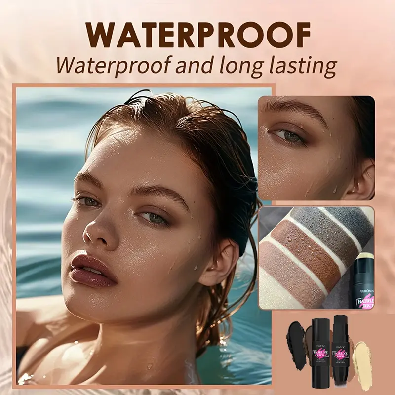 1pc Hairline Filling Cream Stick,Waterproof Matte Finish, Enhances Coverage,for Gray Roots & Thinning Hair Concealer with Brush