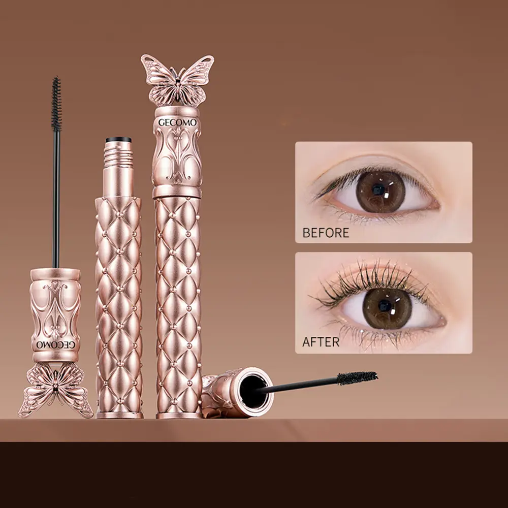GECOMO Butterfly Flying Volume Mascara Curl Long-lasting Makeup Thin Brush Eyelash Primer Shape