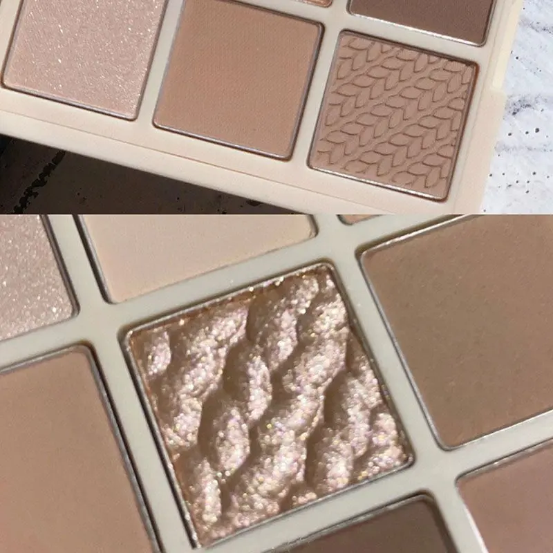 Luxurious 9 color eyeshadow palette - Velvet matte and shimmer effect, durable waterproof, berry, brown and nude tones