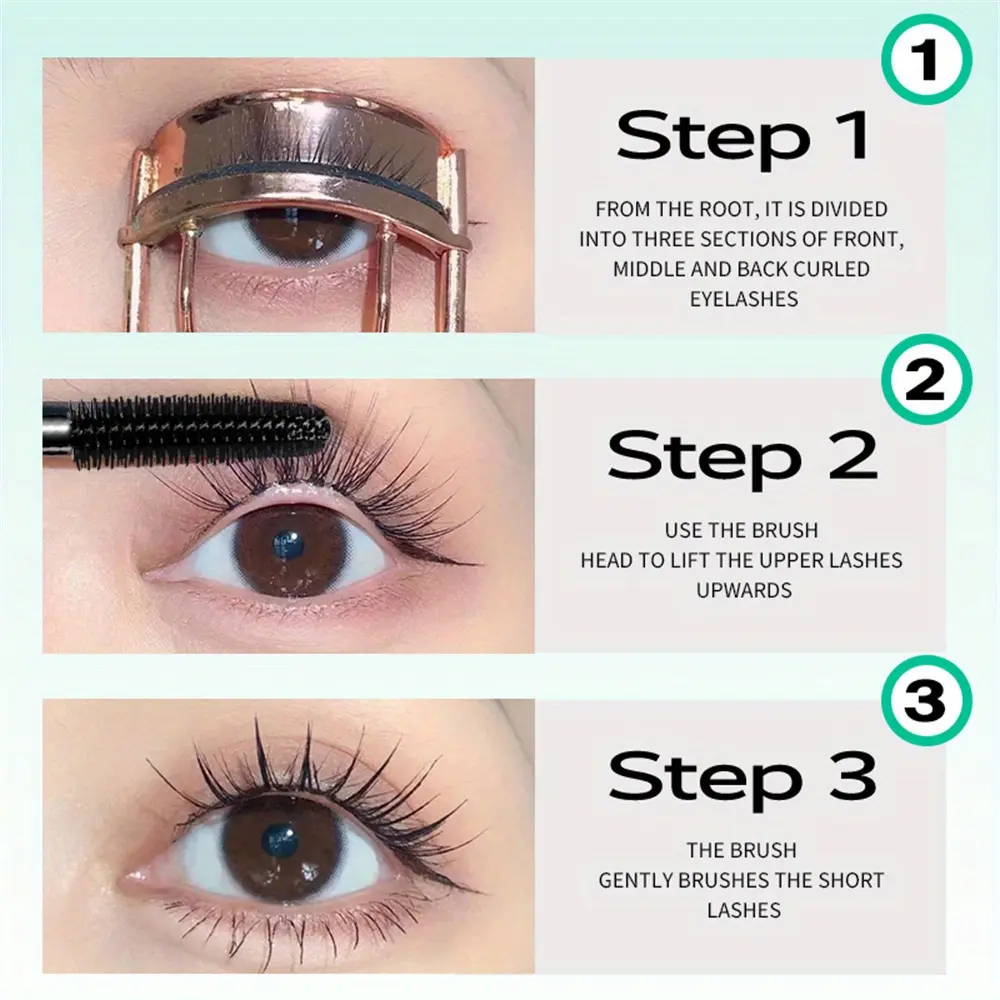 Lengthening Mascara Extreme Black Curling Mascara Long-Lasting Formula, Waterproof And Non-Fading Contains Plant Squalane