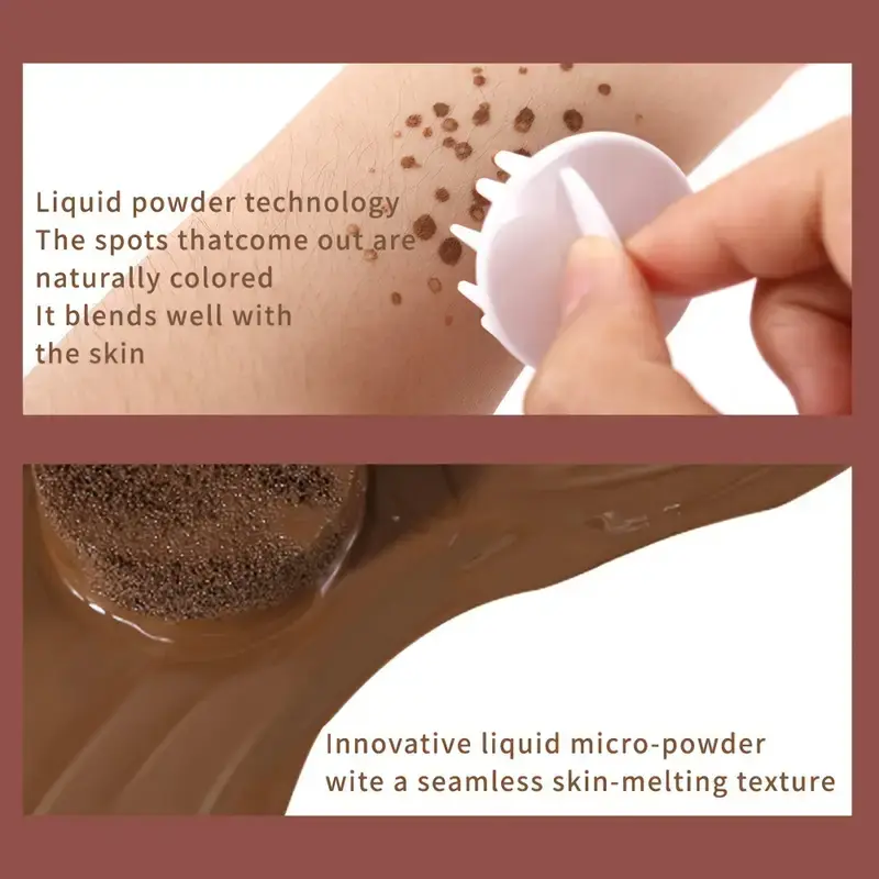 Bionic Vivid Freckle Pen, Soft Brown Stamp Air Cushion Freckle Removal Makeup Waterproof Spot Pen Dot Facial Body Painting Pen