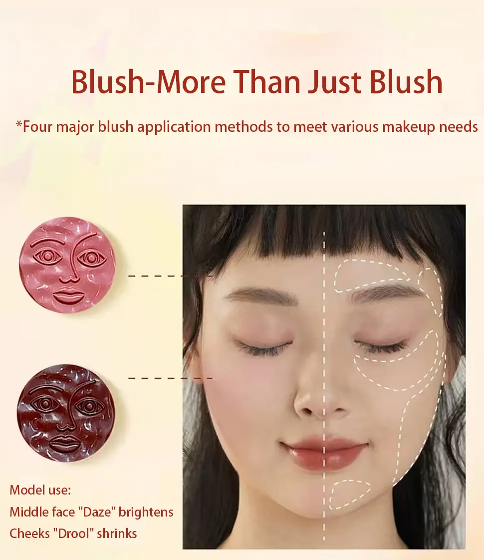 Sun Mood Blush Clay Easy Color Natural Dimensional Brightening Low Saturation Cream Blusher Longlasting Face Beauty Makeup