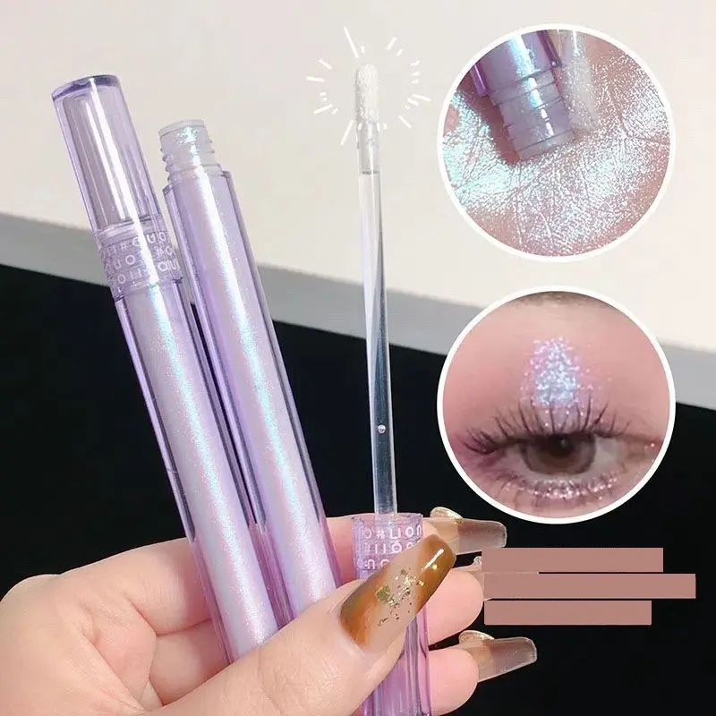 3pcs Set - 3 Colors Chameleon Eyeshadow: Pink, Micro Glitter Purple, Cyan, Chameleon Glitter Eyeshadow Long Lasting Eye Makeup