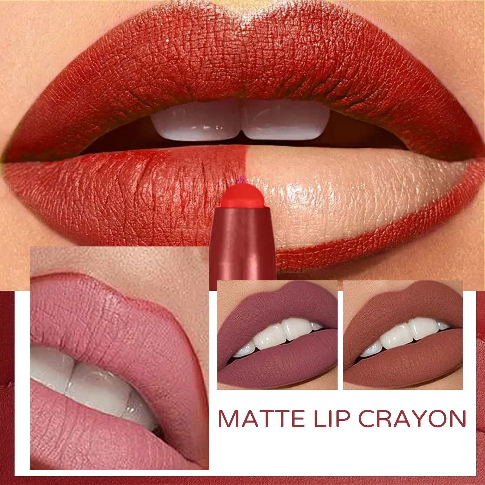 Waterproof Matte Lip Liner Contours Lips Long Lasting Weightless Precise Liner with Super Soft Blendable Texture Matte Soft