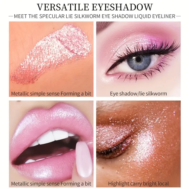 6 color glittering pearlescent liquid eye shadow brightening micro shiny pearlescent liquid eyeliner for sleeping silkworm