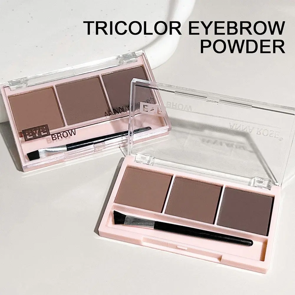 3 Colors Eyebrow Powder Shadow 3D Eyebrow Shape Waterproof and Sweat-proof Natural Long-Lasting Eyebrow Powder