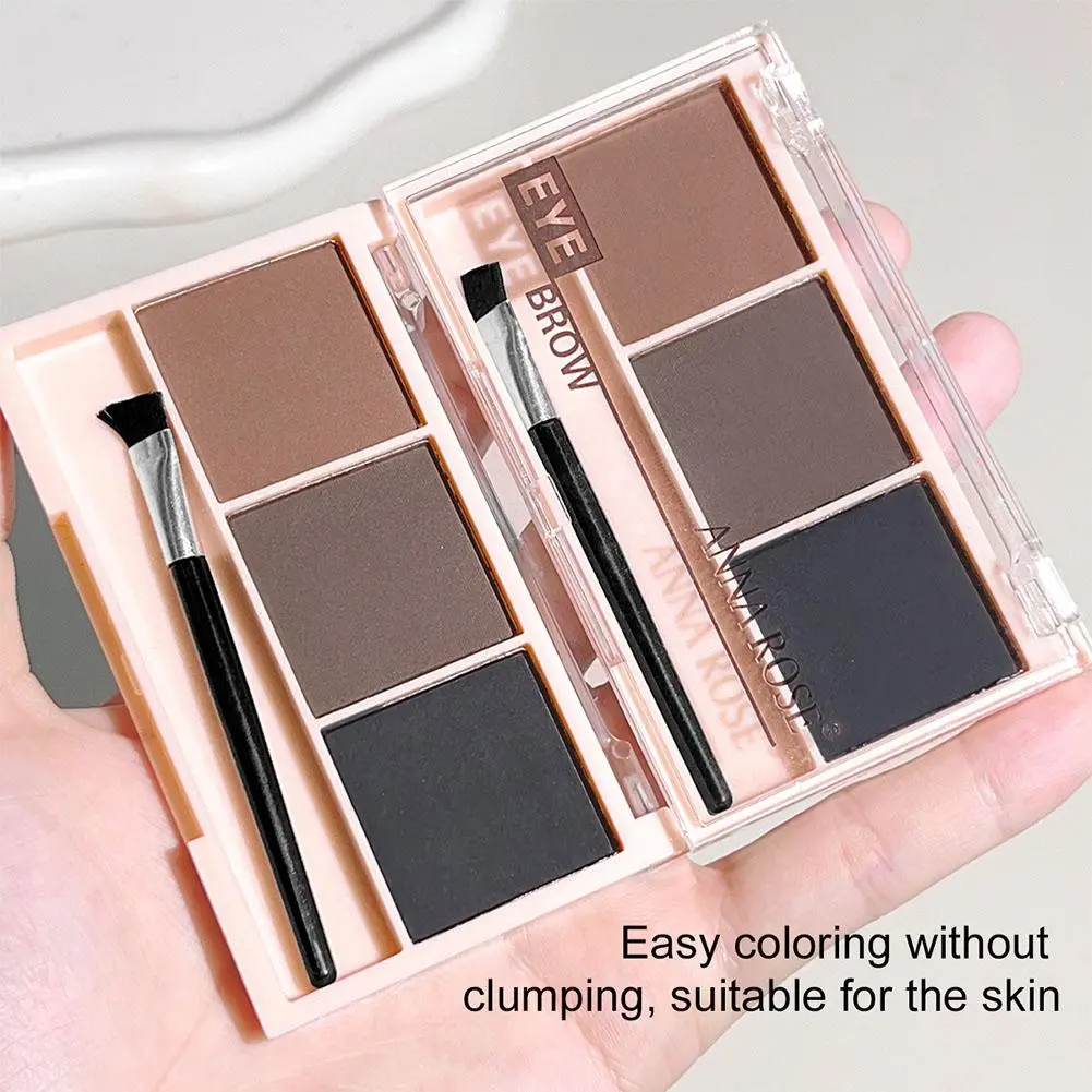 3 Colors Eyebrow Powder Shadow 3D Eyebrow Shape Waterproof and Sweat-proof Natural Long-Lasting Eyebrow Powder
