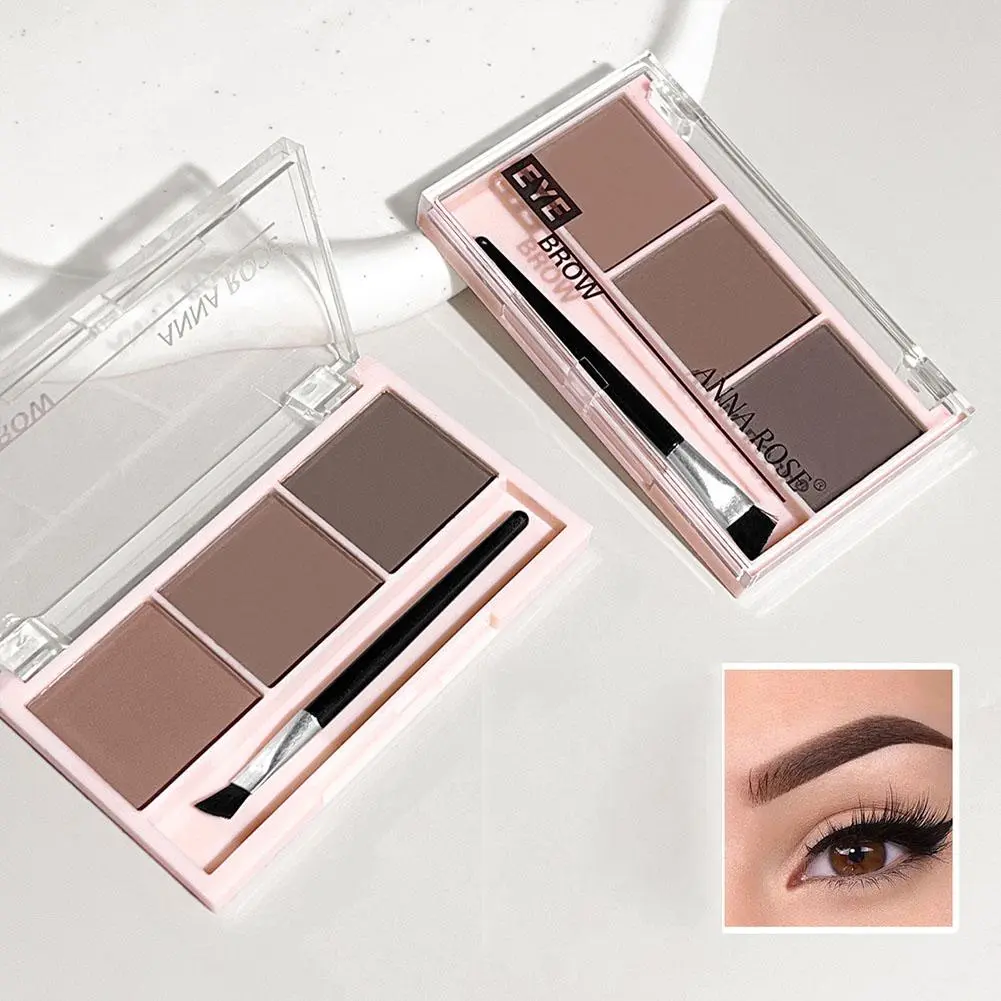 3 Colors Eyebrow Powder Shadow 3D Eyebrow Shape Waterproof and Sweat-proof Natural Long-Lasting Eyebrow Powder
