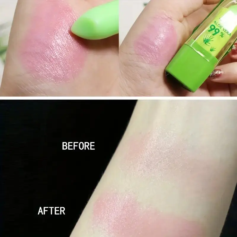 Aloe Vera Color-changing Lipstick,Moisturizes Hydrates Waterproof Non-sticky Long-lasting Tinted Lip Gloss