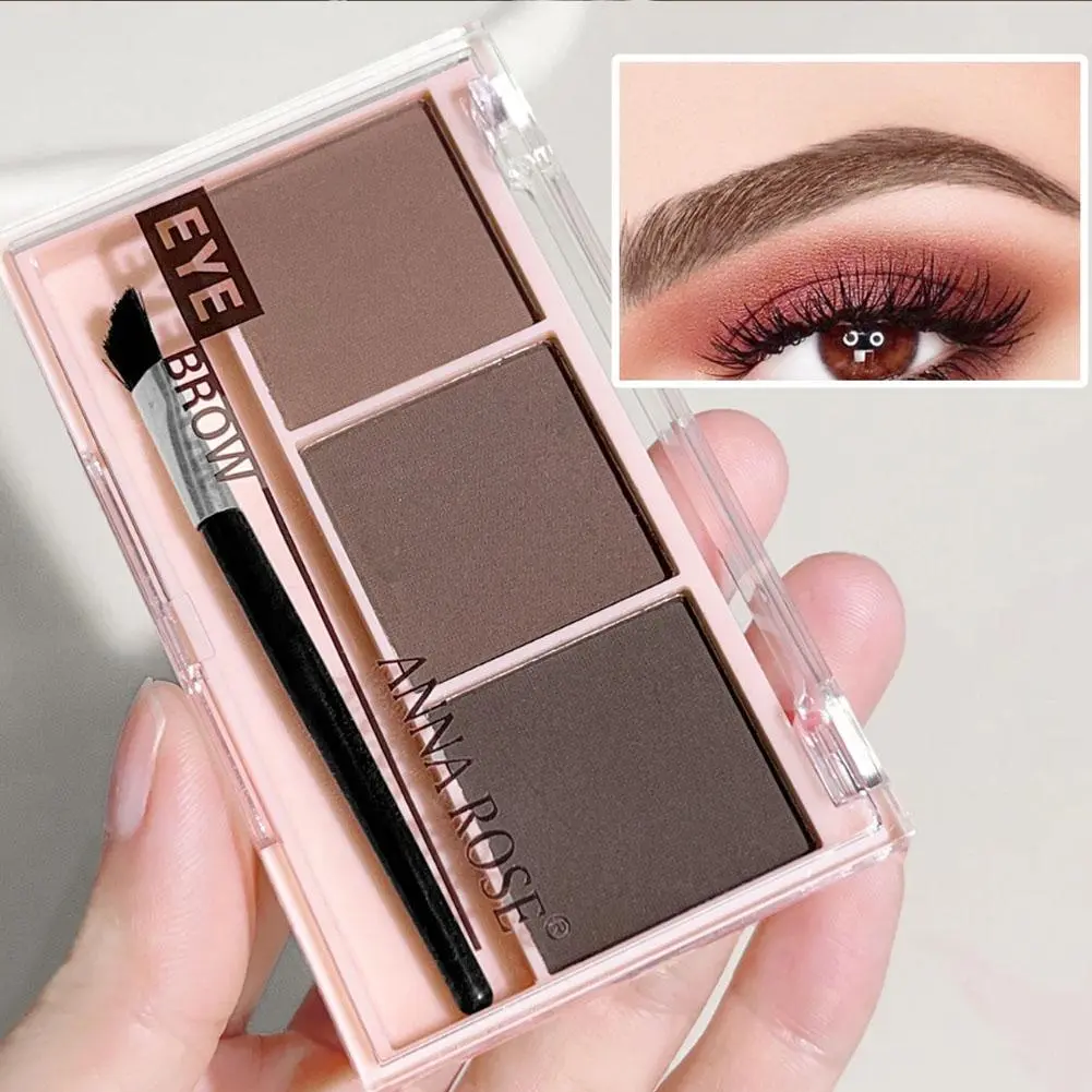 3 Colors Eyebrow Powder Shadow 3D Eyebrow Shape Waterproof and Sweat-proof Natural Long-Lasting Eyebrow Powder