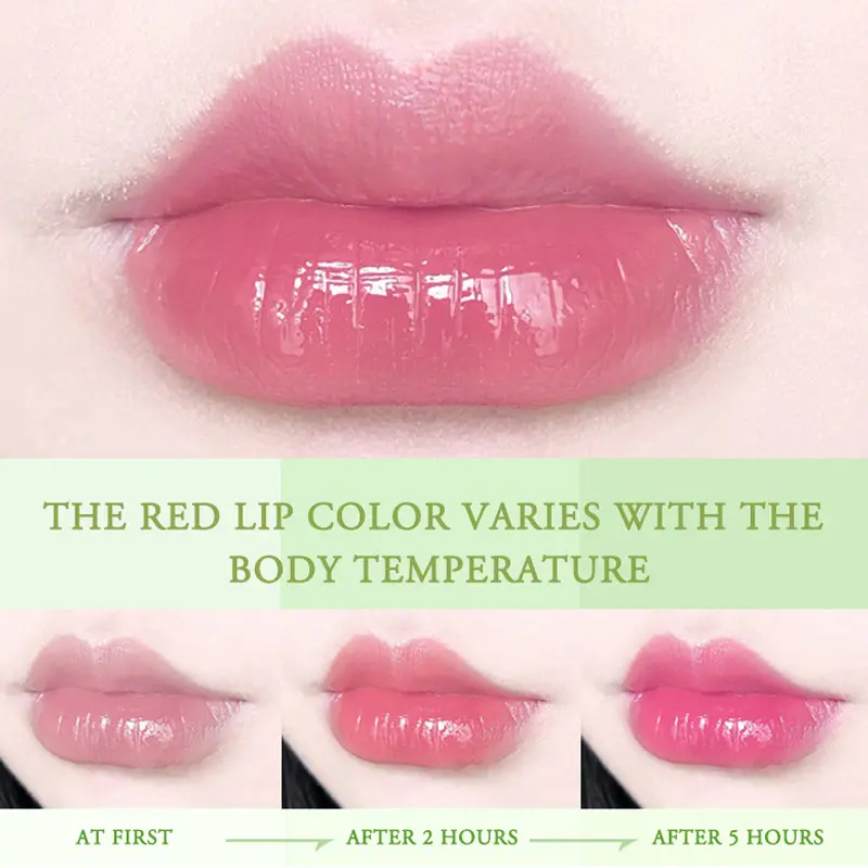 Aloe Vera Color-changing Lipstick,Moisturizes Hydrates Waterproof Non-sticky Long-lasting Tinted Lip Gloss