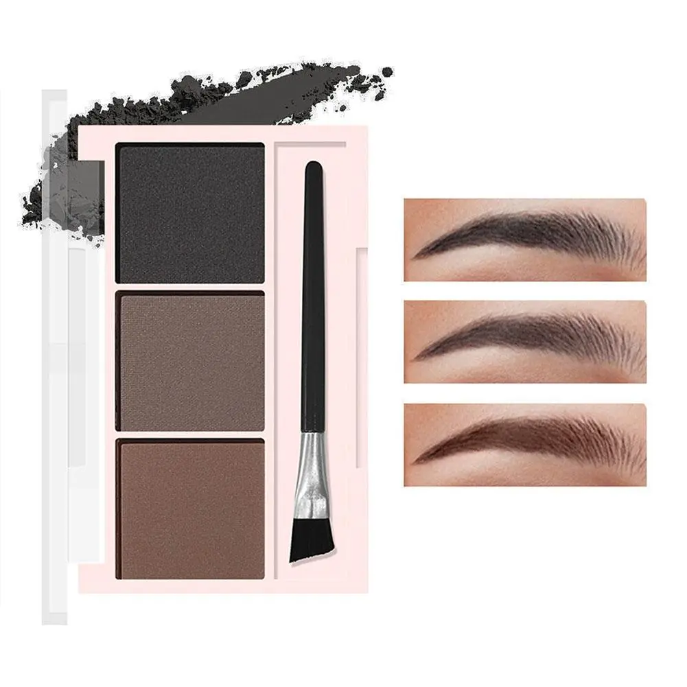 3 Colors Eyebrow Powder Shadow 3D Eyebrow Shape Waterproof and Sweat-proof Natural Long-Lasting Eyebrow Powder