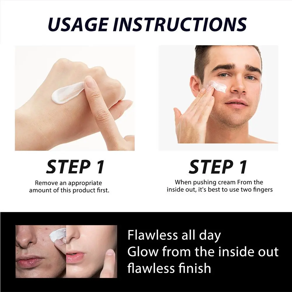 Men's Makeup Cream Acne Mark Concealer for Hydrating Moisturizing Oil Control Pore Shrinkage Firming Male Facial Skin Care