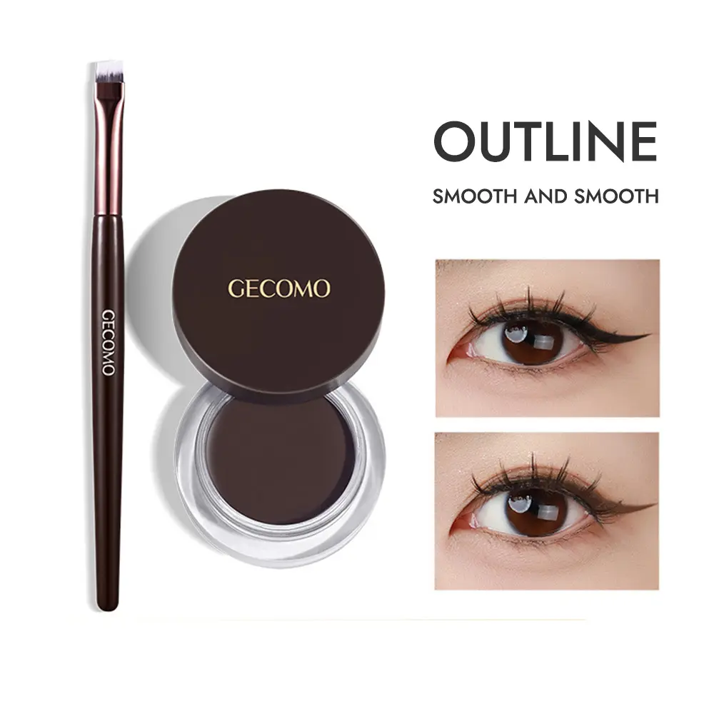 GECOMO Long Wear Matte Eyeliner Gel Cream, Quick Drying Waterproof Eyeliner Gel