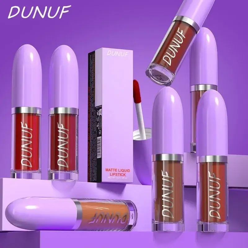 Nude Matte Non-Stick Liquid Lipstick Long-Lasting Matte Finish Lip Gloss Chocolate Red Dark Resistant To Fading Liquid Lipsticks