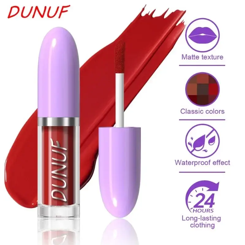 Nude Matte Non-Stick Liquid Lipstick Long-Lasting Matte Finish Lip Gloss Chocolate Red Dark Resistant To Fading Liquid Lipsticks