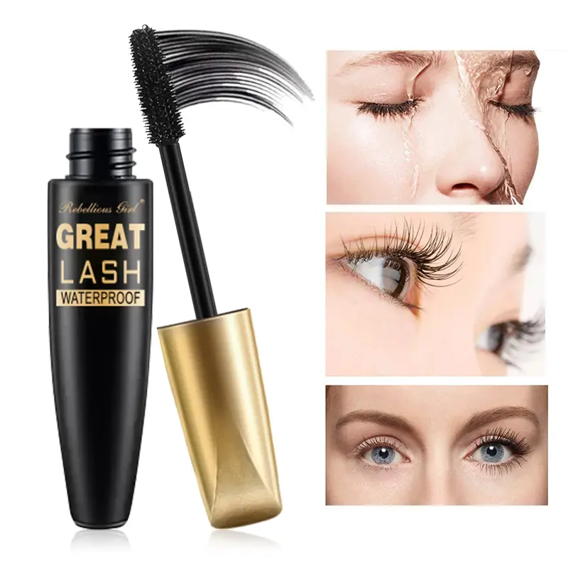 1Pcs Waterproof Silk Fiber 8D Mascara - Volumizing & Curl-Enhancing, Black, Compatible with Lash Extensions for Everyday Glamour