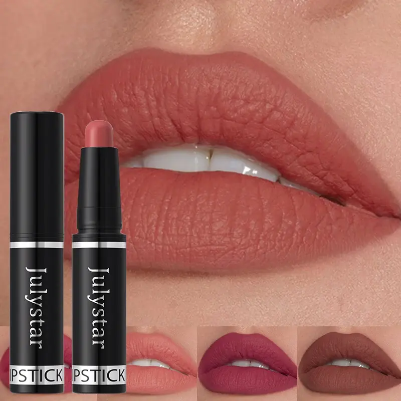 10 Color Nude Brown Matte Lipstick Pen Waterproof Lasting Non-Stick Cup Velvet Fruit Lipstick Lip Tint Pencil Makeup Lip Stain