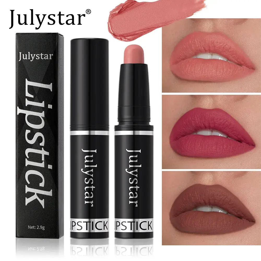 10 Color Nude Brown Matte Lipstick Pen Waterproof Lasting Non-Stick Cup Velvet Fruit Lipstick Lip Tint Pencil Makeup Lip Stain