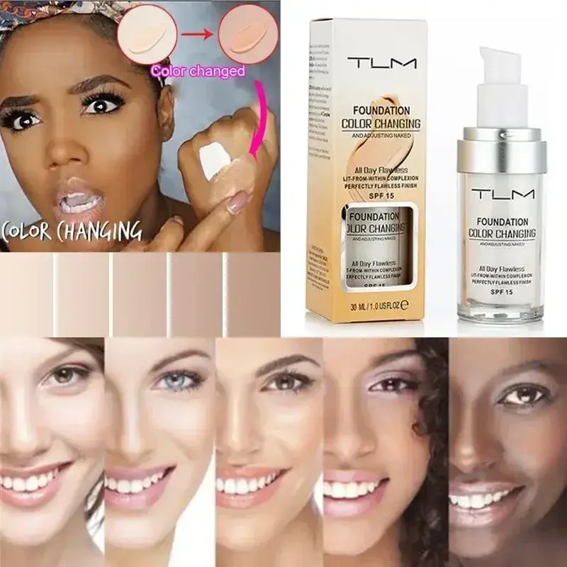 TLM Foundation Magic Color Changing Foundation Liquid Soft Matte Long Lasting Hydrating Makeup Base Maquiagem Makeup Wholesale