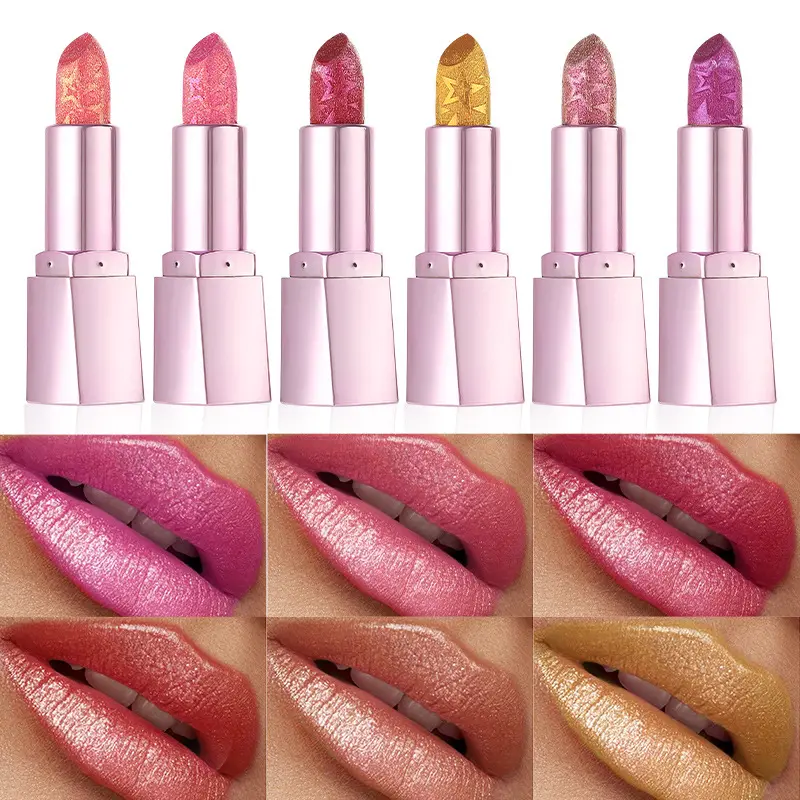 Glitter Shimmer Lipstick,Pearlescent Glow,High-Shine Moisturizing Lipstick Long-Lasting & Non-Sticky Lip Glaze Pearl Sexy Makeup