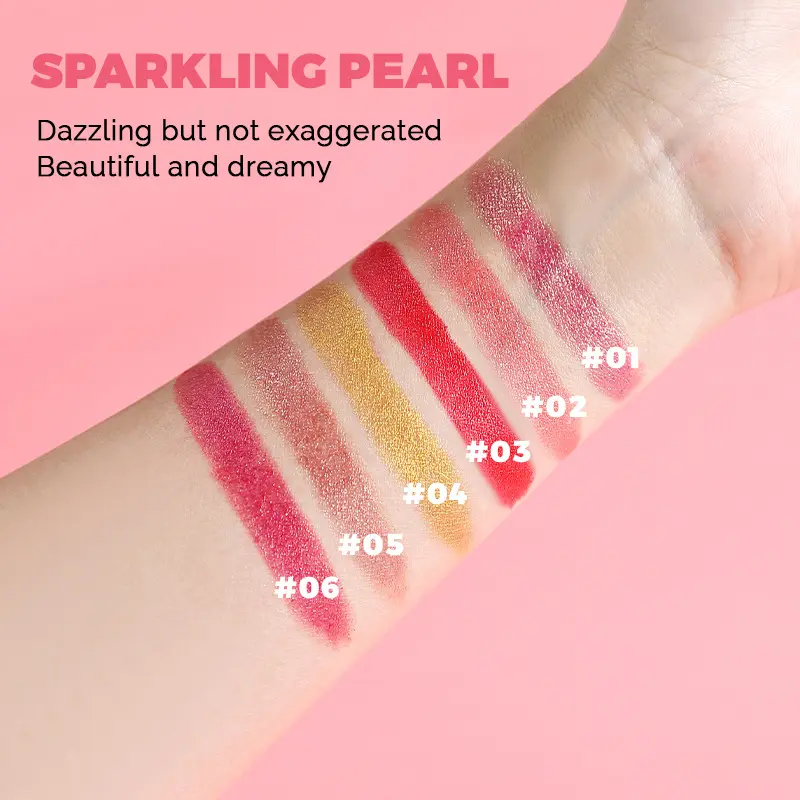 Glitter Shimmer Lipstick,Pearlescent Glow,High-Shine Moisturizing Lipstick Long-Lasting & Non-Sticky Lip Glaze Pearl Sexy Makeup