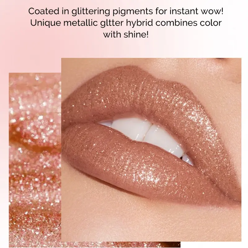 Glitter Shimmer Lipstick,Pearlescent Glow,High-Shine Moisturizing Lipstick Long-Lasting & Non-Sticky Lip Glaze Pearl Sexy Makeup