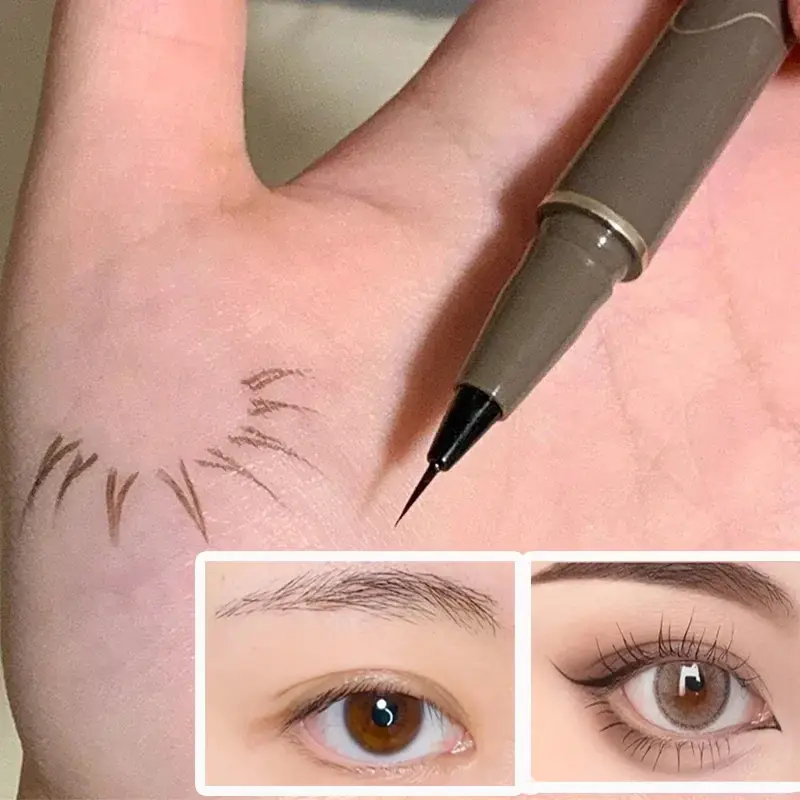 Matte Black Brown Liquid Eyeliner Ultra-thin Waterproof Quick Dry Eyeliner Pen Anti-sweat Lasting Eyeliner Beauty Eyes Make Up