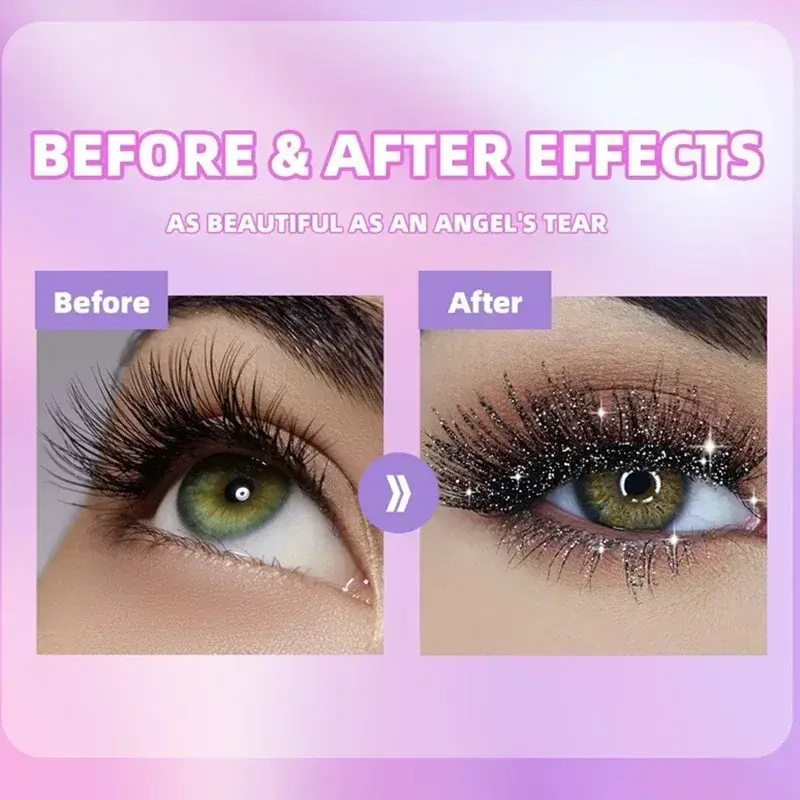 Diamond Glitter Mascara Sliver Gold Purple Galaxy Sequins Eyelashes Quick Dry Lasting Waterproof Curling Thick Shiny Eyelash