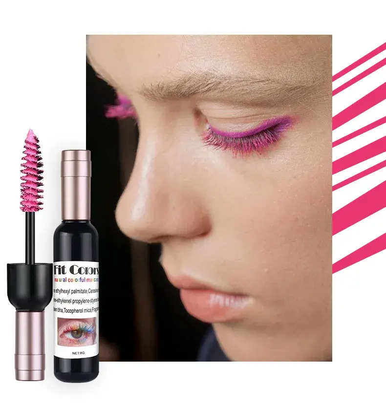 1PC Colorful Eyelash Mascara EyeLashes Extension Curling Lengthen White Purple Cosplay Makeup Glitter Point Diamond Mascara