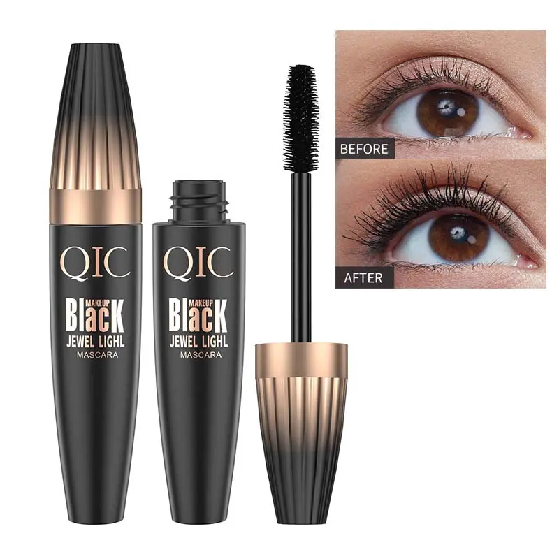 QIC Volumizing Waterproof 4D Mascara Long Lasting Curling Thick Eyelash Black Mascara Smudge Proof Eye Makeup Tools Cosmeticos